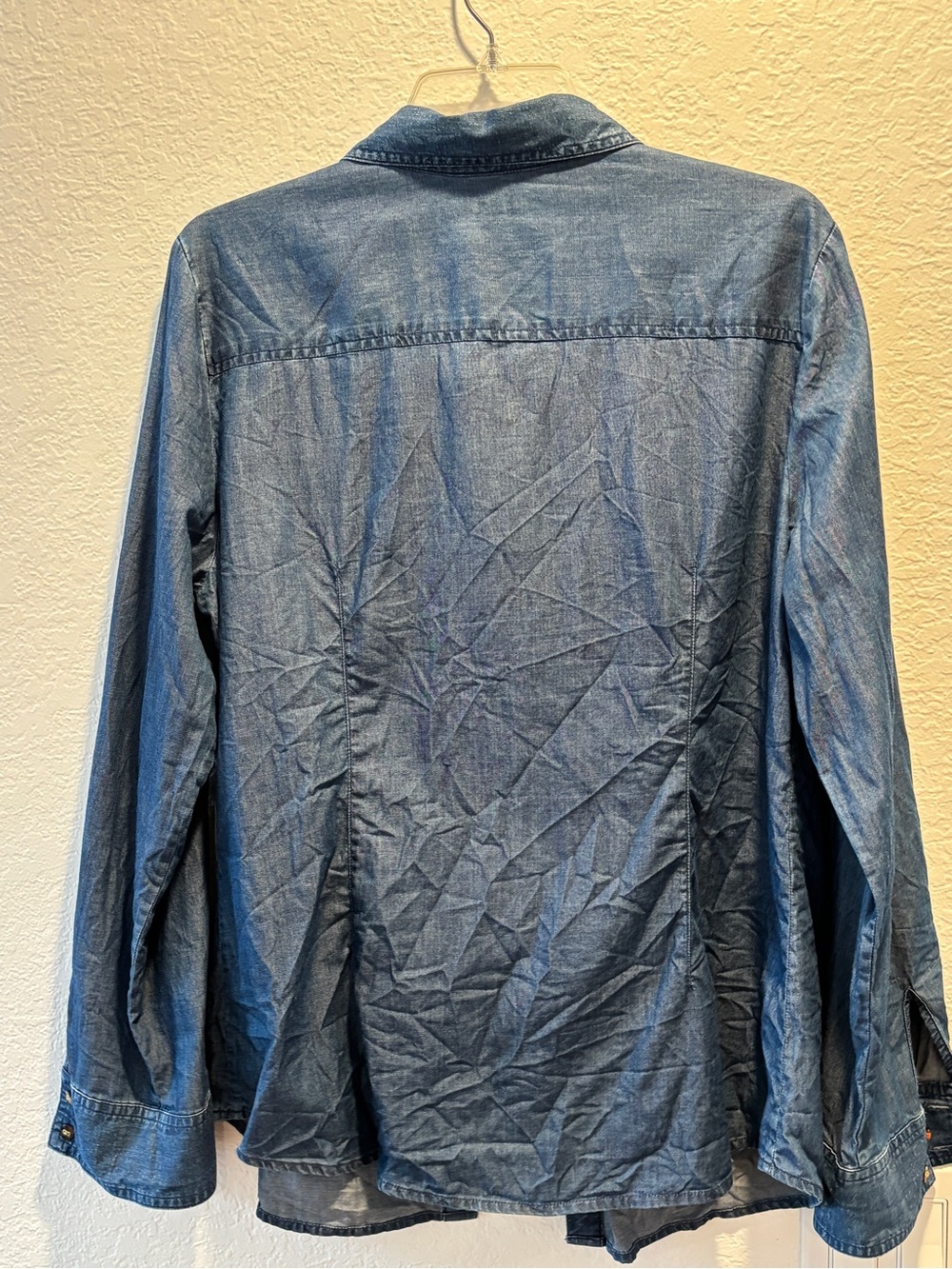 Charter Club Denim Cotton Button Down Shirt Blue 14 - Picture 5 of 7